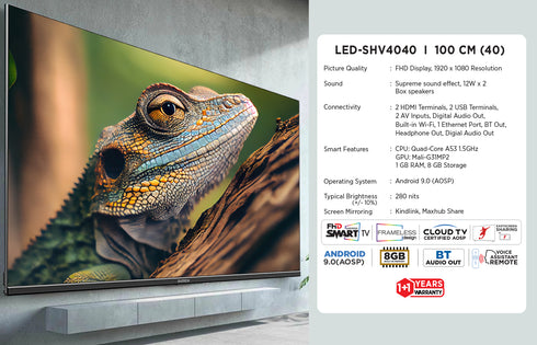 Intex 40" Full HD Smart Android 9.0 LED TV | LED-SHV4040